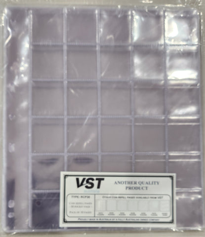 VST Coin Pages RCP30 Packet of 10 Ideal for 50c Coins