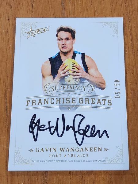 2024 AFL Select Supremacy Franchise Greats Gavin Wanganeen Signature Port Adelaide 46/50