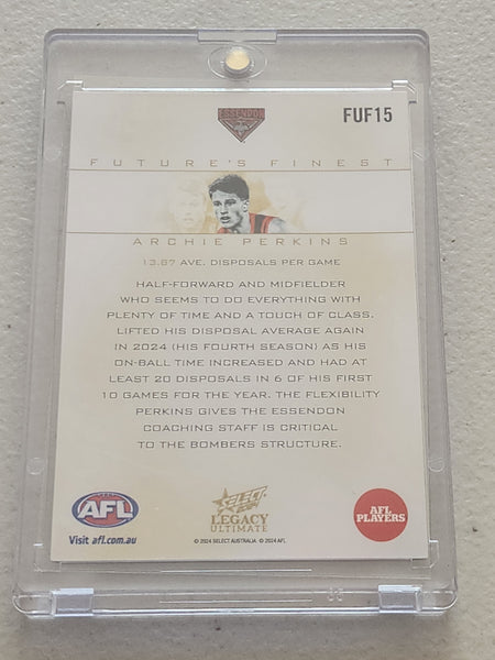 2024 AFL Select Legacy Ultimate Future Finest Archie Perkins Essendon FUF15 79/80
