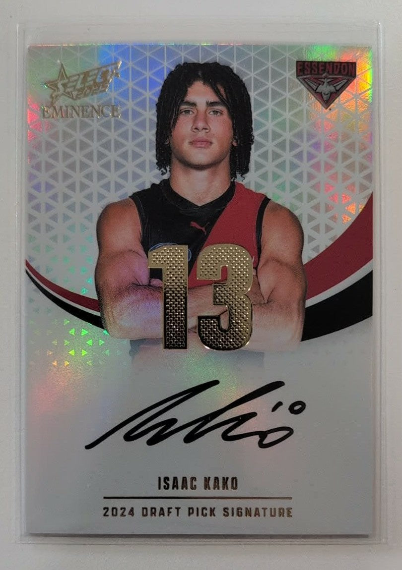 2025 AFL Select Eminence Draft Pick Signature Gold Issac Kako Essendon ...