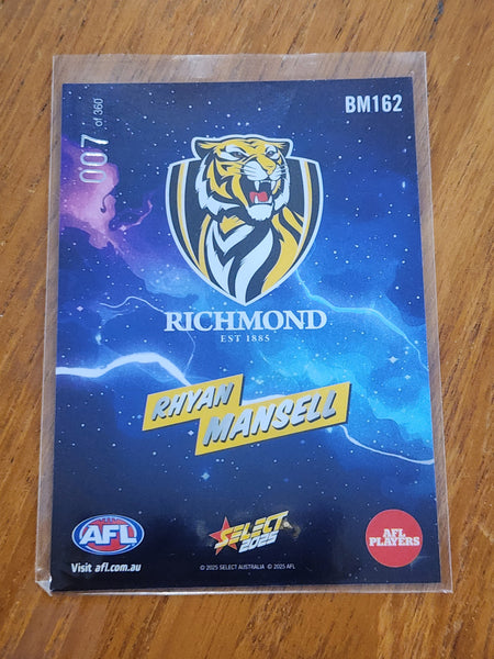 2025 AFL Select Boom Rhyan Mansell Richmond BM162 007/360 LOW