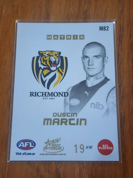2022 AFL Select Optimum Matrix Dustin Martin Richmond 19/80 M82