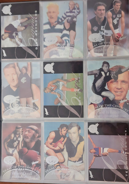 1996 AFL Hall Of Fame Platinum Set Inc Triple Brownlow Signature card (Dick Reynolds, Ian Stewart, Bob Skilton)