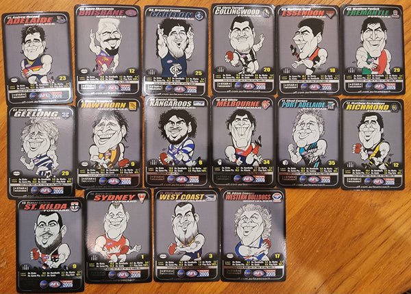 2005 AFL Teamcoach Star Wildcard No SW Complete Set of 16 cards