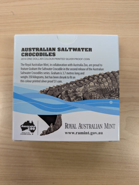 Australia 2014 RAM $1 Graham the Saltwater Crocodile Silver Proof Coin