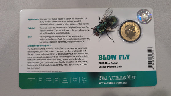 Australia 2014 Royal Australian Mint $1 Coloured Coin Blow Fly
