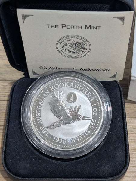 Australia 1996 Perth Mint  $1 Kookaburra "France" Privy Mark 1oz .999 Silver Coin