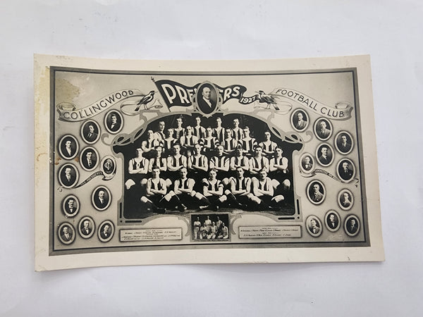 1927 Collingwood premiership team photo postcard by Charles Boyles