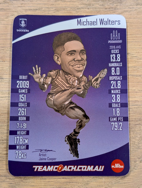 2020 AFL Teamcoach Magic Wildcard Michael Walters Fremantle MW-06
