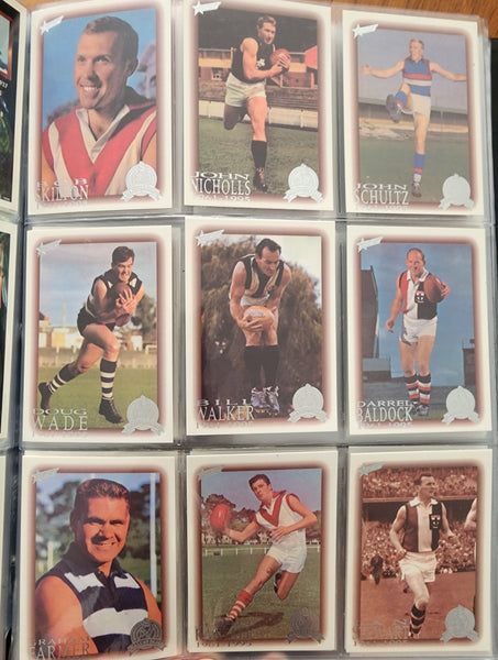 1996 AFL Hall Of Fame Platinum Set Inc Triple Brownlow Signature card (Dick Reynolds, Ian Stewart, Bob Skilton)