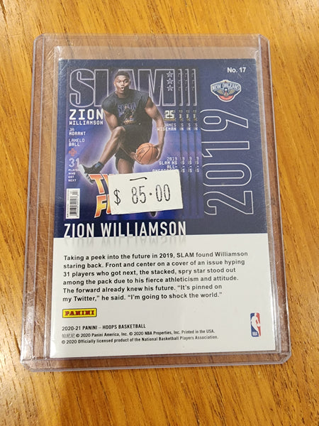 2020 Panini NBA Hoops Slam The Future Zion Williamson NBA Basketball Card