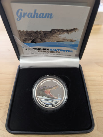 Australia 2014 RAM $1 Graham the Saltwater Crocodile Silver Proof Coin