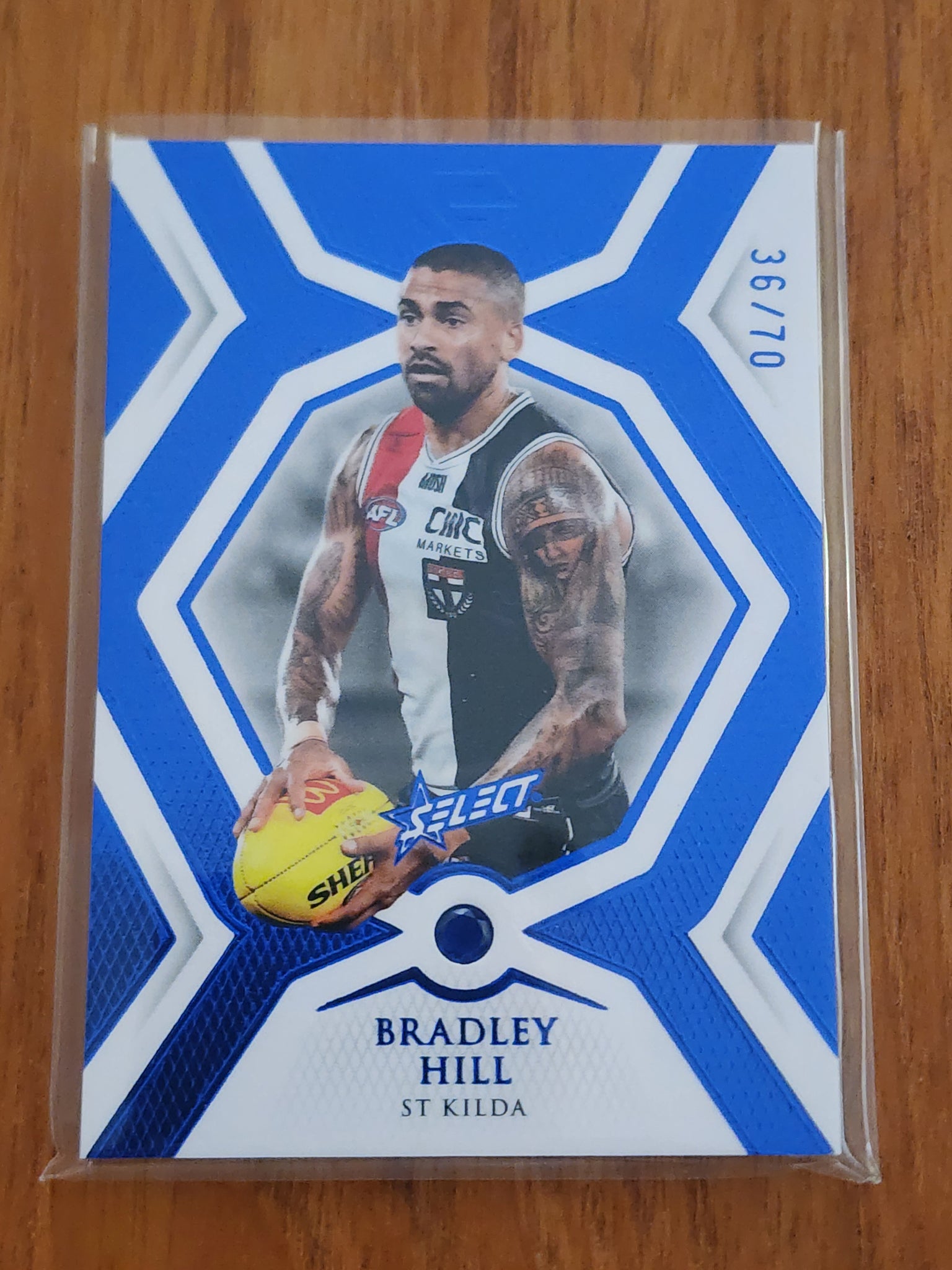 2023 AFL Select GEM Sapphire Blue Bradley Hill St Kilda 36/70 GS58