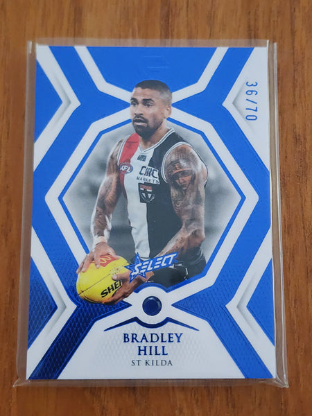 2023 AFL Select GEM Sapphire Blue Bradley Hill St Kilda 36/70 GS58