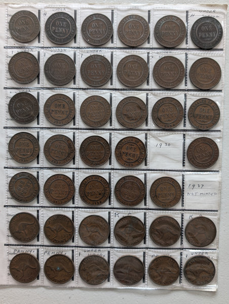 Australia Penny Set Excluding 1930