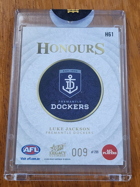 2024 AFL Select Legacy Ultimate Honours Luke Jackson Fremantle Jumper #9 009/255 H61