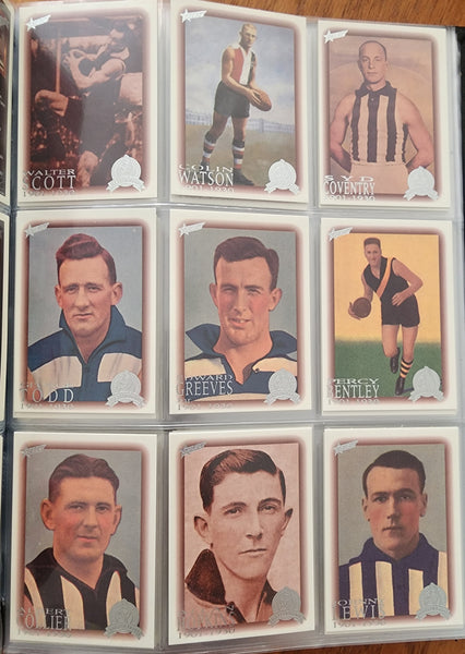 1996 AFL Hall Of Fame Platinum Set Inc Triple Brownlow Signature card (Dick Reynolds, Ian Stewart, Bob Skilton)