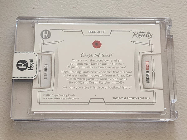 2021 Regal Royalty Relics Alan Didak Dustin Fletcher Duel Guersey Card LOW 3/25