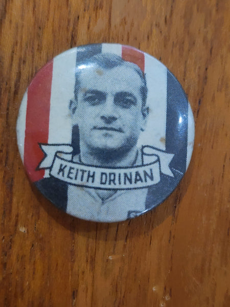 1950s Argus Football Badge - St Kilda Keith Drinan