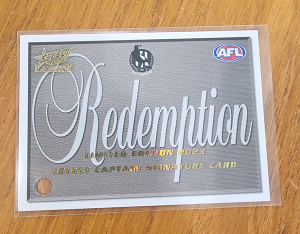 2023 AFL Select Legacy Captain Signature and Redemption Darcy Moore Collingwood 07/60 LOW