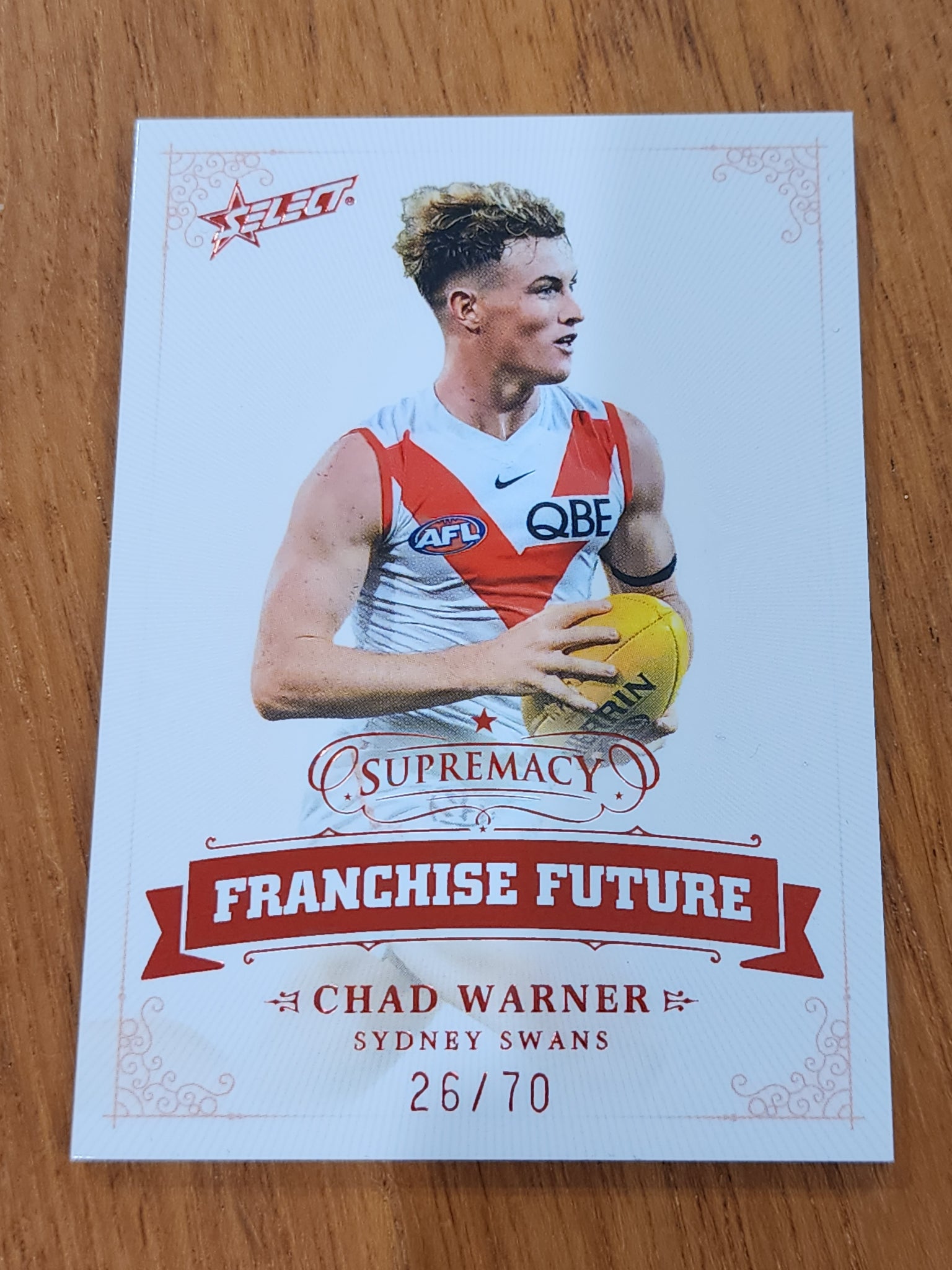 2024 AFL Select Supremacy Franchise Future Chad Warner Sydney 26/70 FF32