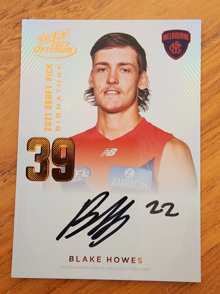 2022 AFL Select Optimum Draft Pick Signature Blake Howes Melbourne
