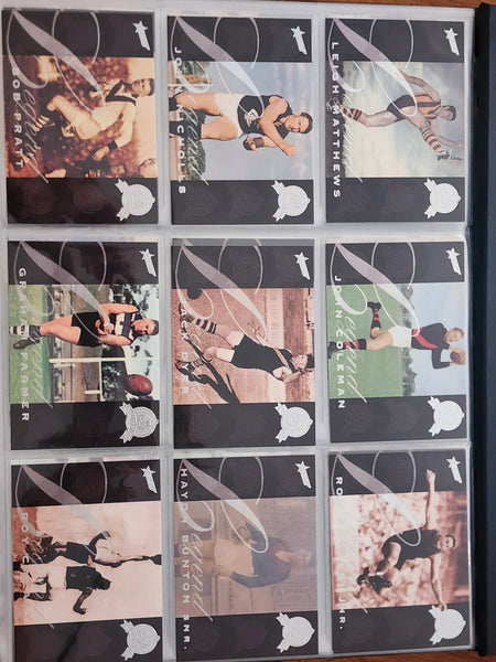 1996 AFL Hall Of Fame Platinum Set Inc Triple Brownlow Signature card (Dick Reynolds, Ian Stewart, Bob Skilton)