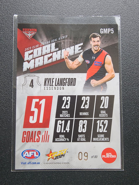 2024 AFL Select Goal Machine Kyle Langford Essendon LOW 9/80