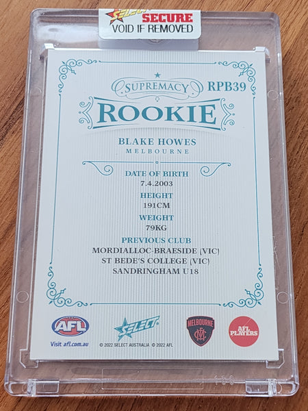 2022 AFL Select Supremacy Rookie Blake Howes Melbourne 29/75