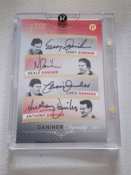 2016 Regal Greats of the Game Daniher Dynasty Signature Card (Terry, Neale, Chris and Anthony Daniher) 37/75 DD-SIG