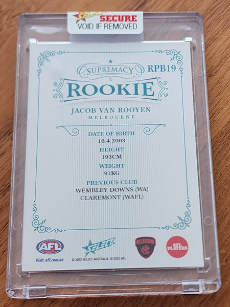 2022 AFL Select Supremacy Rookie Jacob Van Rooyen Melbourne 74/75