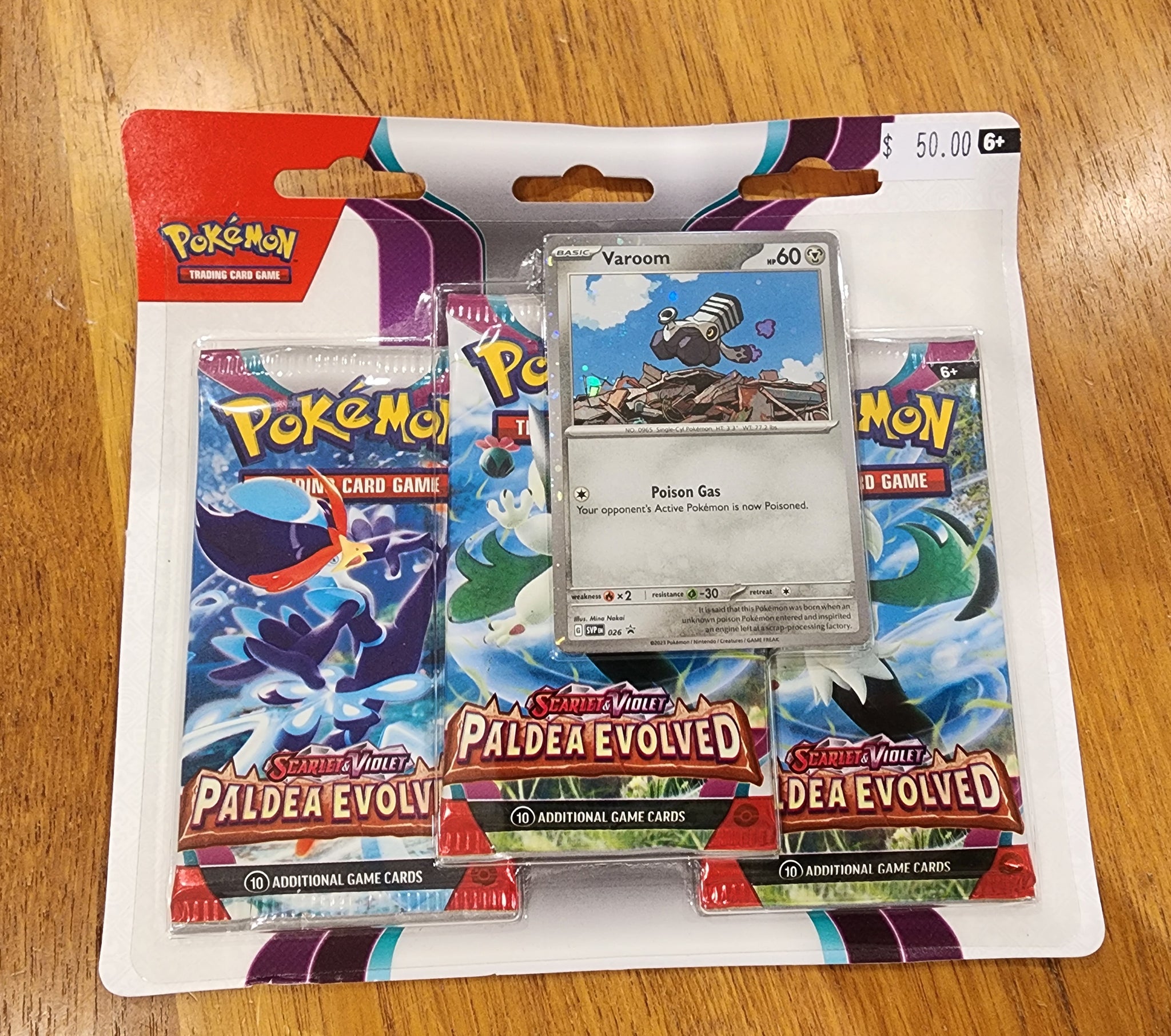 Pokemon TCG Paldea Evolved Triple 3 Pack Blister Varoom NEW/SEALED