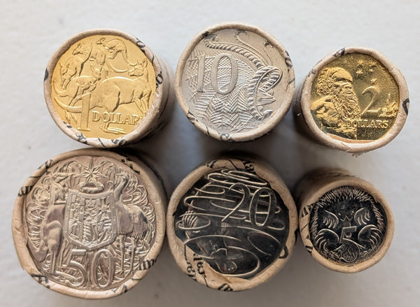 2016 Royal Australian Mint 50 Years of Decimal Currency Changeover Complete Coin Set in Mint Rolls