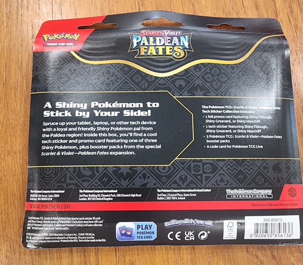 Pokemon Paldean Fates Tech Sticker Collection 3 Booster Pack Blister- Fidough