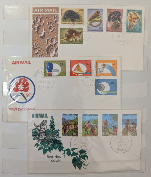 Papua New Guinea 1960-1984, Collection of 71 Different Covers with beautiful sets of stamps