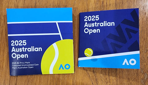 2025 Australian Open $2 Privy Mark Coloured Uncirculated Coin Men's Australian Open