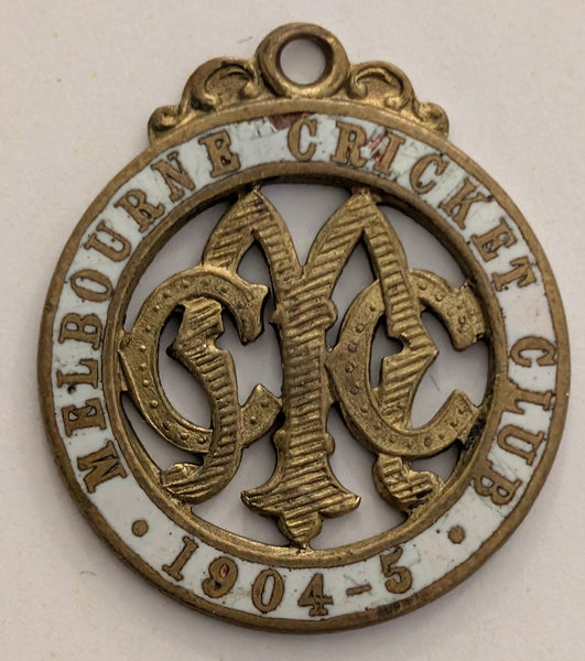 1904-5 RARE Melbourne Cricket Club MCC Membership Badge 1585