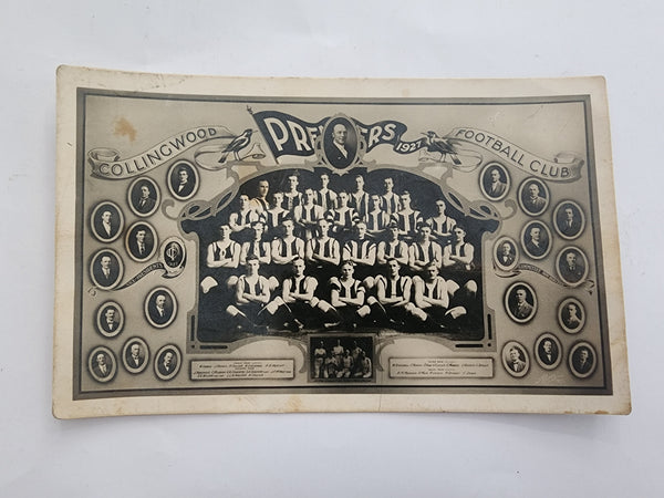 1927 Collingwood Football Club Premiers postcard unused