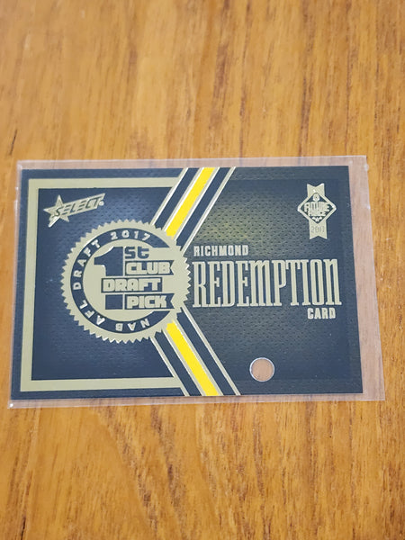 2017 AFL Select Future Force 1st Club Draft Pick and Redemption cars Jack Higgins Richmond 59/80