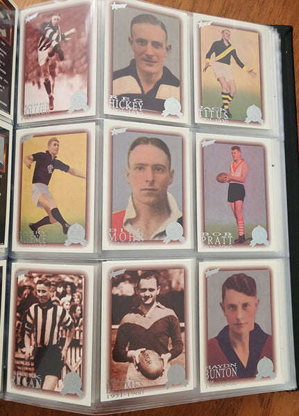 1996 AFL Hall Of Fame Platinum Set Inc Triple Brownlow Signature card (Dick Reynolds, Ian Stewart, Bob Skilton)