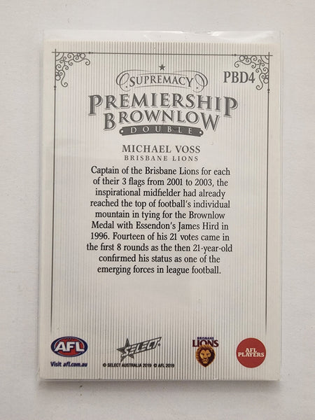 2019 AFL Select Supremacy Premiership Brownlow Double Michael Voss Brisbane Lions 64/65
