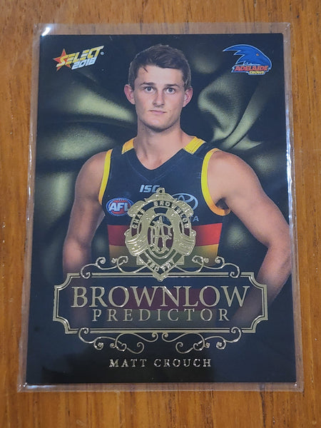 2018 AFL Select Gold Brownlow Predictor  Matt Crouch Adelaide LOW 001/250 BPG3