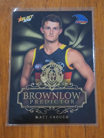 2018 AFL Select Gold Brownlow Predictor  Matt Crouch Adelaide LOW 001/250 BPG3