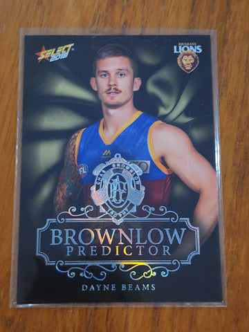 2018 AFL Select Platinum Brownlow Medal Predictor Dayne Beams Brisbane Lions BPP9 014/50