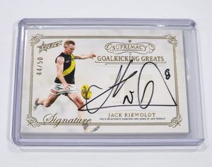 2024 AFL Select Supremacy Goalkicking Greats Jack Riewoldt Richmond Signature card 44/50