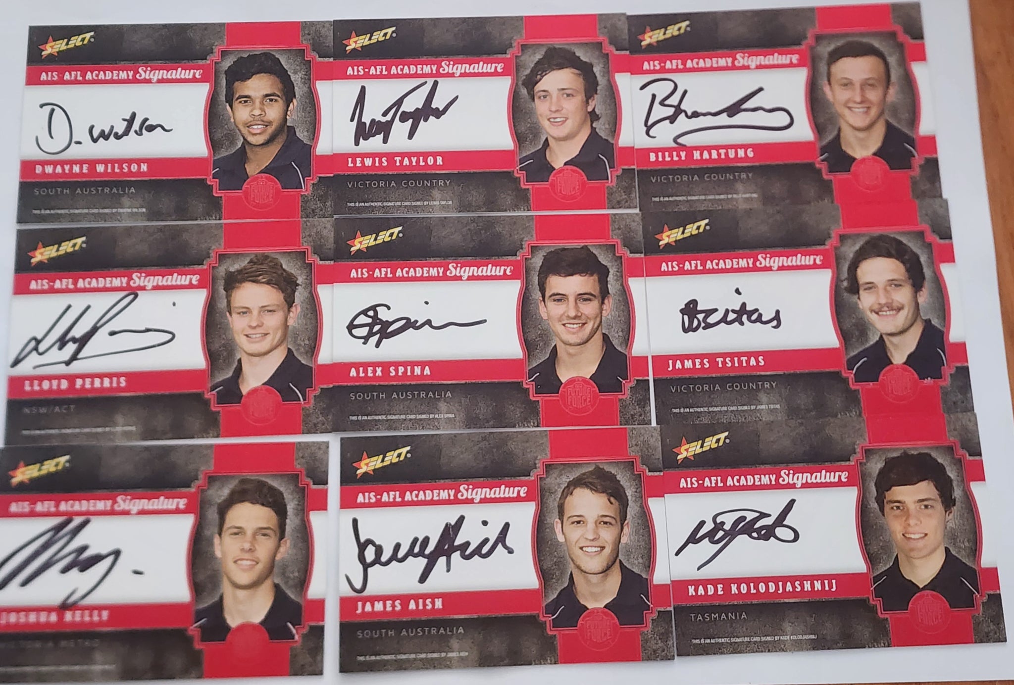 2013 AFL FUTURE FORCE SIGNATURE RED CARD FULL SET INC MARCUS BONTEMPELLI  FFRS1 - FFRS30