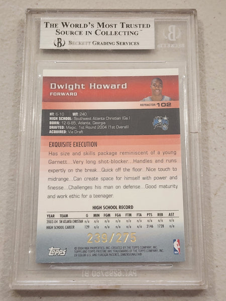 2004-05 TOPPS PRISTINE REFRACTORS DWIGHT HOWARD RC #102 239/275 BGS 9