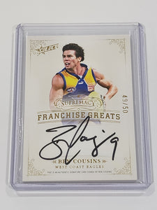 2024 AFL Select Supremacy Ben Cousins West Coast Franchise Greats Signature Card 49/50 FGS34