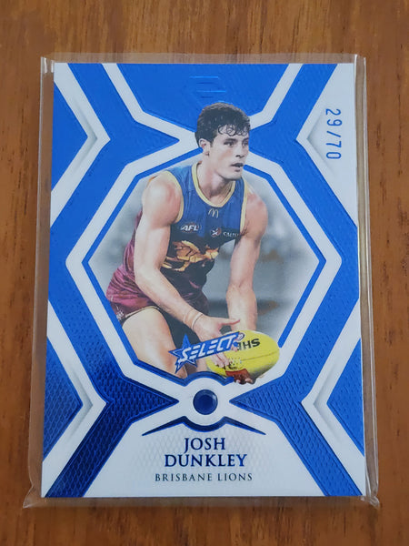 2023 AFL Select GEM Sapphire Blue Josh Dunkley Brisbane 29/70