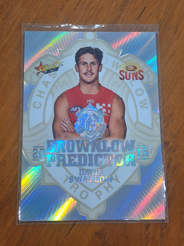 2019 AFL Select Platinum Brownlow Medal Predictor David Swallow Gold Coast Suns BPP70 015/45
